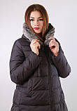 Зимова куртка CLASNA з натуральним хутром кролика GRAFIT, фото 3