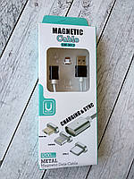 Кабель Usb Lightning Magnetic DM-M12 1m (тканину) Black