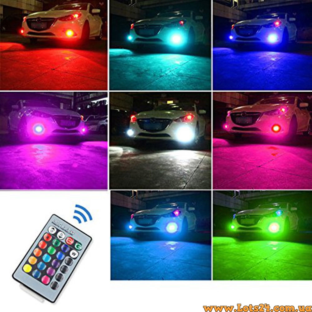 Авто-лампы H11 + стробоскоп с пультом ДУ светодиодные лампочки 27 LED RGB - фото 2 - id-p794425386