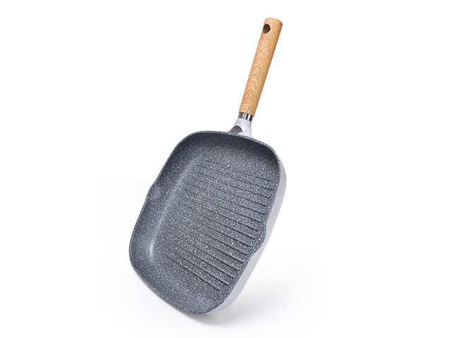 Квадратна сковорода-гриль "Shadow Borneo" 28х4.5см алюмінієва з кам'яним антипригарним покриттям Fissman, фото 1