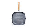 Квадратна сковорода-гриль "Shadow Borneo" 28х4.5см алюмінієва з кам'яним антипригарним покриттям Fissman, фото 2