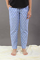 Штани домашні, бавовна. Блакитні в білі сердечка