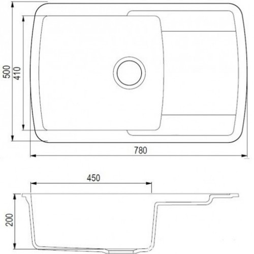 Велика кухонна мийка з граніту 780x500 Adamant Optimaks Терра 07 - фото 5 - id-p794452055