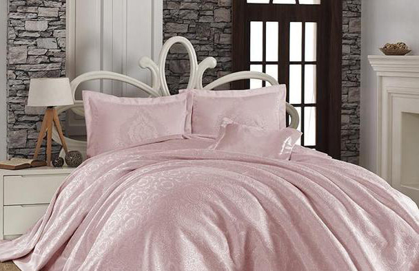 Покрывало 240*260 в наборе с наволочками First Choice Sonil Pique Frida pudra