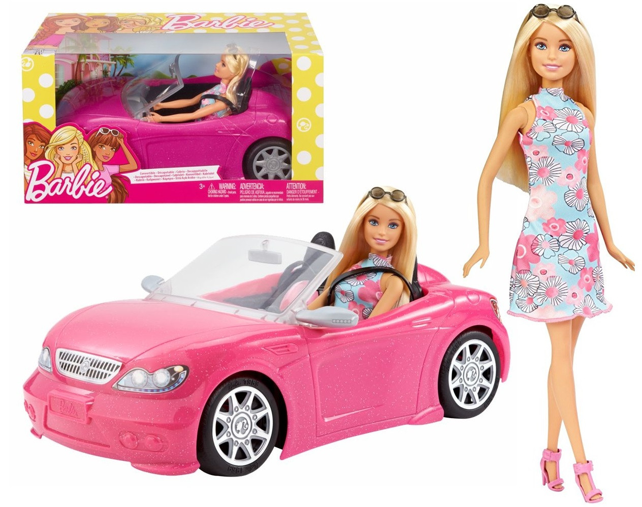 Barbie Гламурний кабріолет Барбі з лялькою, Автомобіль для Барбі Mattel