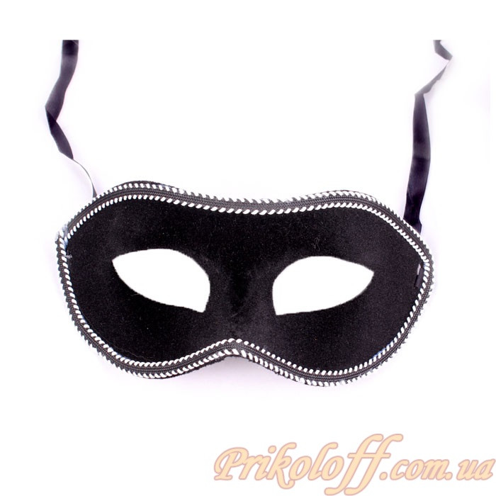 Маска карнавальна чоловіча, чорна, фото 1