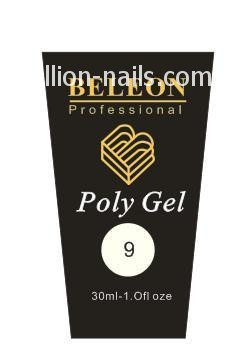 Полігель BELEON для нарощування і укріплення нігтів № 9 білий (White) 30 мл.