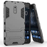 Чохол Nokia 6 Hybrid Armored Case темно-сірий