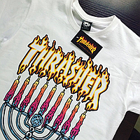 Thrasher Flame футболка Бирки трешер Реальные фотки Огненный принт XS