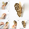 Золотисті 3Д метелика з візерунком у комплекті 12 шт., фото 6