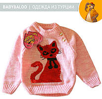 Кофта дитяча на гудзиках паєтки "Кішка" (від 1 до 3 років)