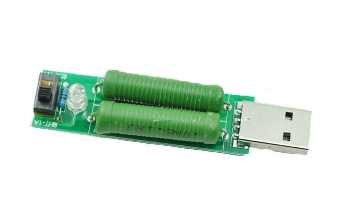 USB навантажувальний резистор, навантаження зі свічом 1А/2А, фото 1