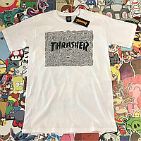 Белая футболка Thrasher. Качество супер.