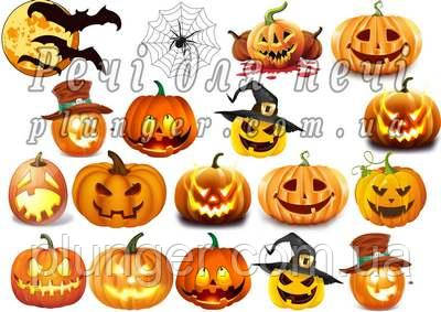 Вафельна картинка для тістечок, кексів, пряників, на топери "Halloween", (лист А4)