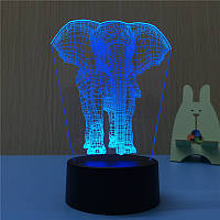 Слоник, змінна пластина на 3D світильник
