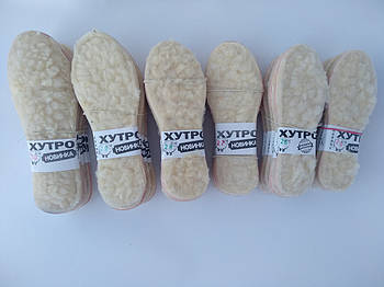 Устілки для взуття дитячі хутро зима на шкіркартоні розмір 25-35 розміри