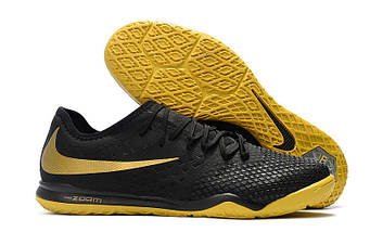 Футзалки (бампы) Nike Zoom Hypervenom PhantomX III PRO IC Black/Metallic Vivid Gold