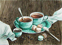 Картина из мозаики ТМ Алмазная мозаика Утренний кофе (DM-165) 50 х 35 см (Без подрамника)