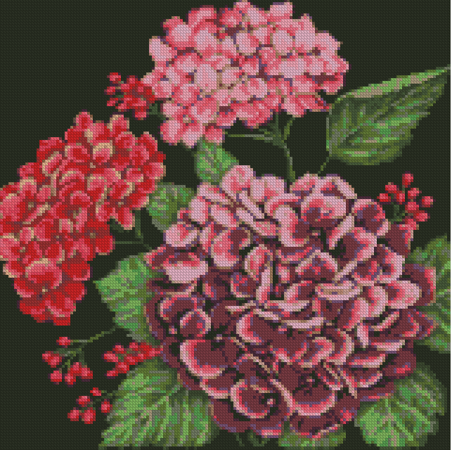 Набір алмазної мозаїки ТМ Алмазна мозаіка Гортензія (DM-206) 40 х 40 см (Без підрамника), фото 1