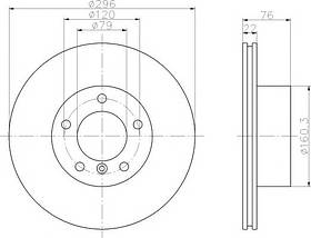 Тормозной диск передний BMW 5 E39(1997-2004) TEXTAR PRO 92075005