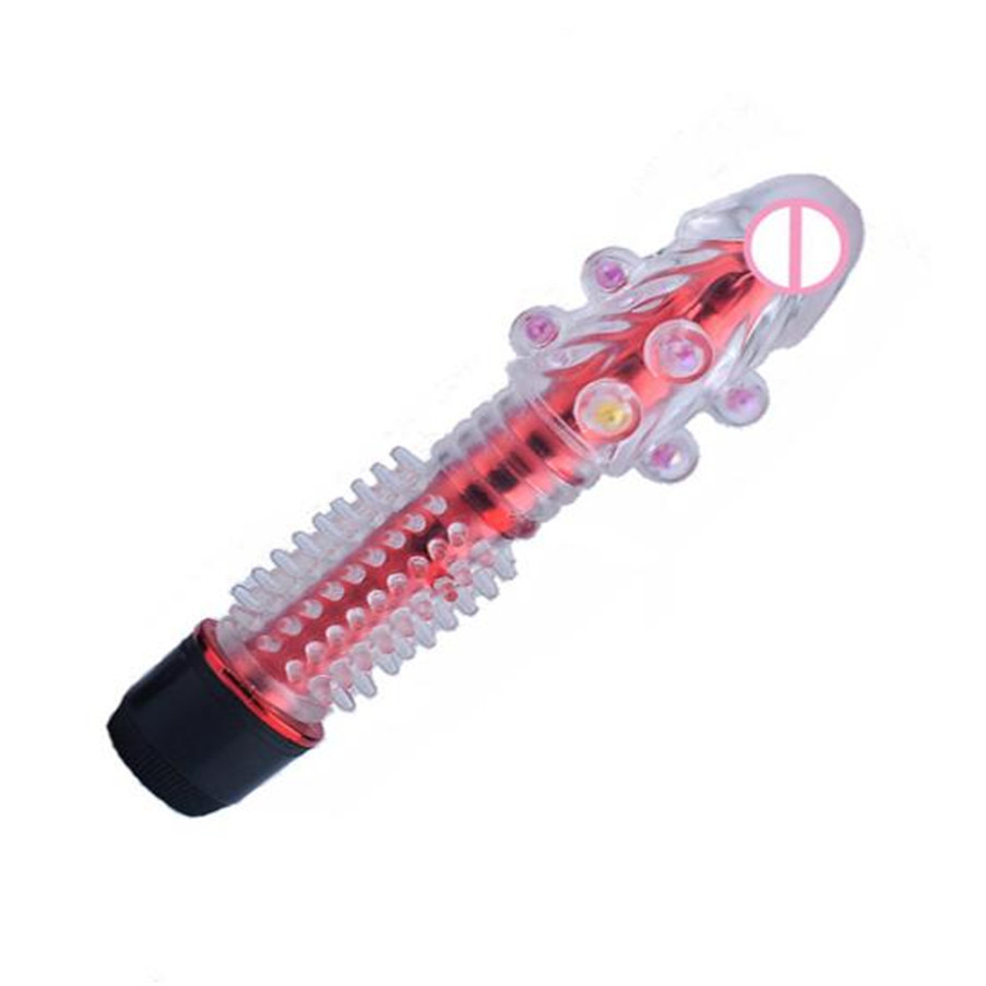 Гелевий вібратор Silicone ribbed з кульками, фото 1