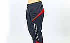 Штани футболіста підліткові 9051T-R (поліестер, р-р 26-32, зріст 125-155, чорний-червоний), фото 4