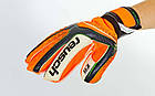 Рукавиці воротарські із захисними вставками на пальці FB-873-1 REUSCH (PVC, р-р 8-10, кранж-чор-біл), фото 3