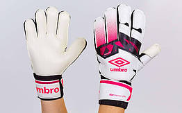 Рукавиці воротарські із захисними вставками на пальці FB-894-2 UMB (PVC, р-р 8-10, білий-мал-чорний)