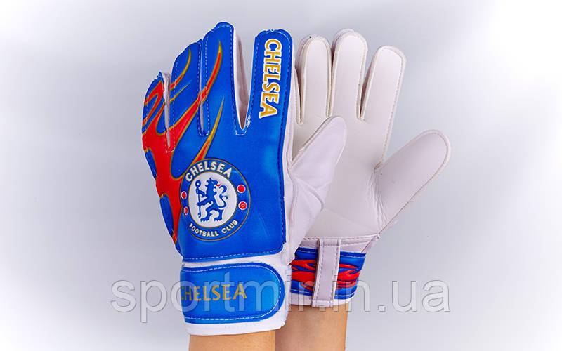 Рукавиці воротарські юніорські FB-0029-03 CHELSEA (PVC, р-р 5-7, синій-червоний-білий), фото 1