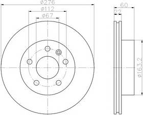 Тормозной диск передний Mercedes Vito 638(1996-2003) TEXTAR PRO 92074403