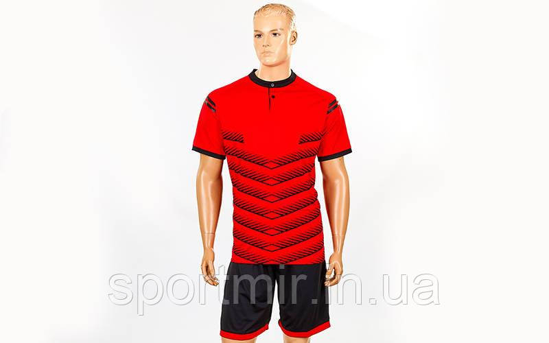Футбольна форма Hatch CO-1705-R (PL, р-р S-3XL-42-54, зріст 160-190 см, червоний, шорти чорні), фото 1