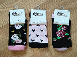 Шкарпетки жіночі (демисезон) від турецького виробника Bross чорні з трояндами