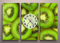 Картина модульная для кухни с часами Киви фрукт красочная картина в подарок на кухню габарит 90*60х3