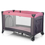 Дитячий манеж ME 1016-8-11 SAFE, сірий-рожевий