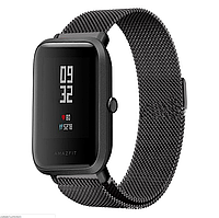 Металлический ремешок MiJobs для Xiaomi Amazfit Bip / Lite / 20 мм миланская петля Черный 1565P