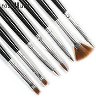 Кисті для манікюру чорні - 7шт.