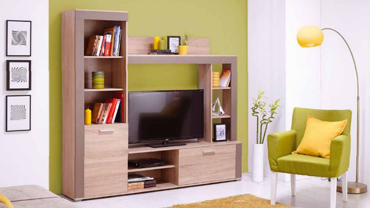 Компактная мини стенка горка 188 см в маленькую гостиную комнату под ...