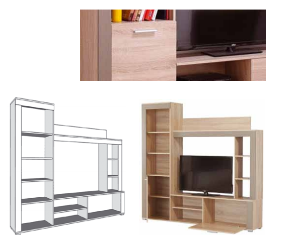 Компактная мини стенка горка 188 см в маленькую гостиную комнату под ...