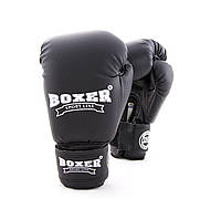 Детские боксерские перчатки из кожвинила Boxer 6 унций (bx-0021) черный