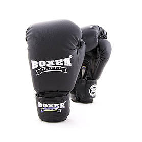 Дитячі боксерські рукавички із шкірвінілу Boxer 8 унцій (bx-0035) чорний