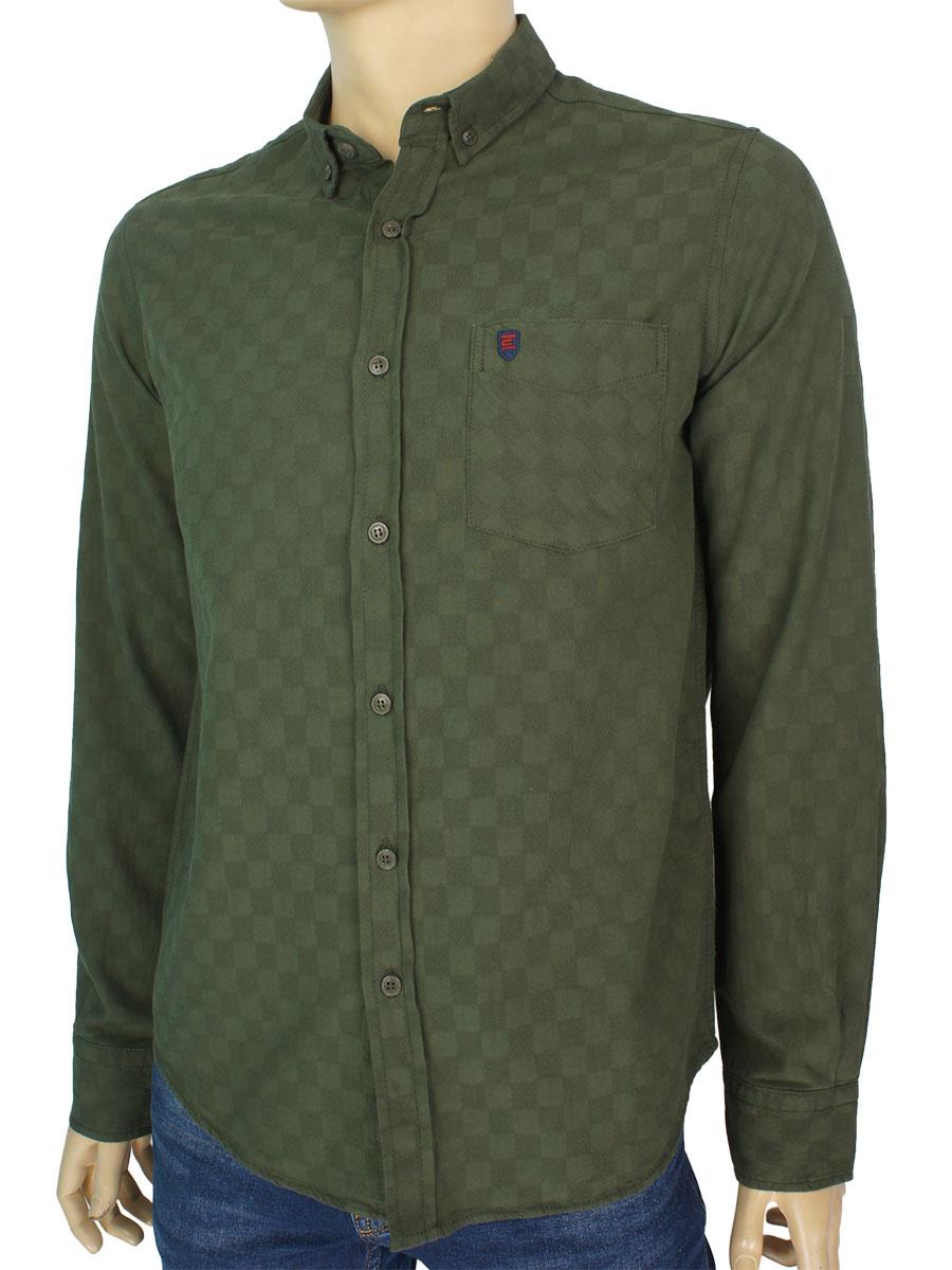 Чоловіча турецька сорочка Cordial CO 2045 K98-1219 haki зеленого кольору, фото 1