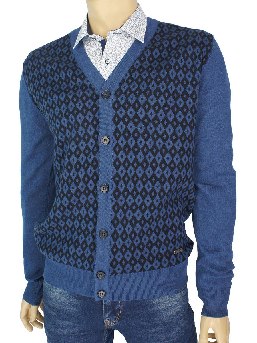Чоловічий комбінований кардиган Better Life 1007Н Indigo