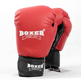 Рукавички боксерські із шкірвінілу Boxer 10 унцій (bx-0036) червоний