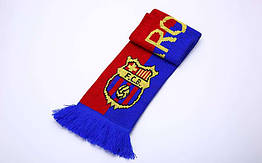 Шарф зимовий для уболівальників двосторонній Barselona FB-6026 (поліестер, р-р 1,45 м x 0,15 м)