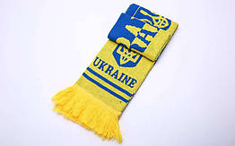Шарф зимовий для уболівальників двосторонній UKRAINE FB-6031 (поліестер, р-р 1,35м x 0,15м)
