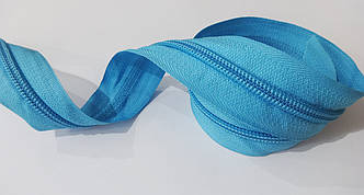 Блискавка спіральна No 5 метражна, блакитна