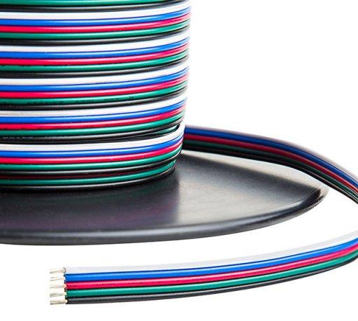 Кабель для RGB стрічки плоский 5х0.35 (1метр) Код.59370