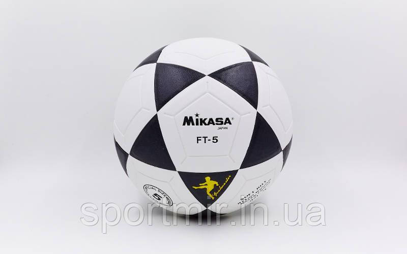 М'яч футбольний No5 PVC ламін. Клеєний MIKASA FB-5697 (No5, чорний-білий), фото 1