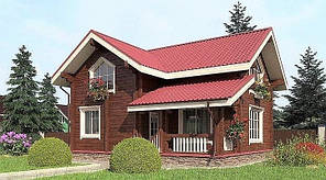 Дерев'яний будинок з профільованого клеєного бруса 9х10 м