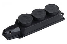 Розеткова колодка тримісна "Омега" IP-44 із захисними кришками